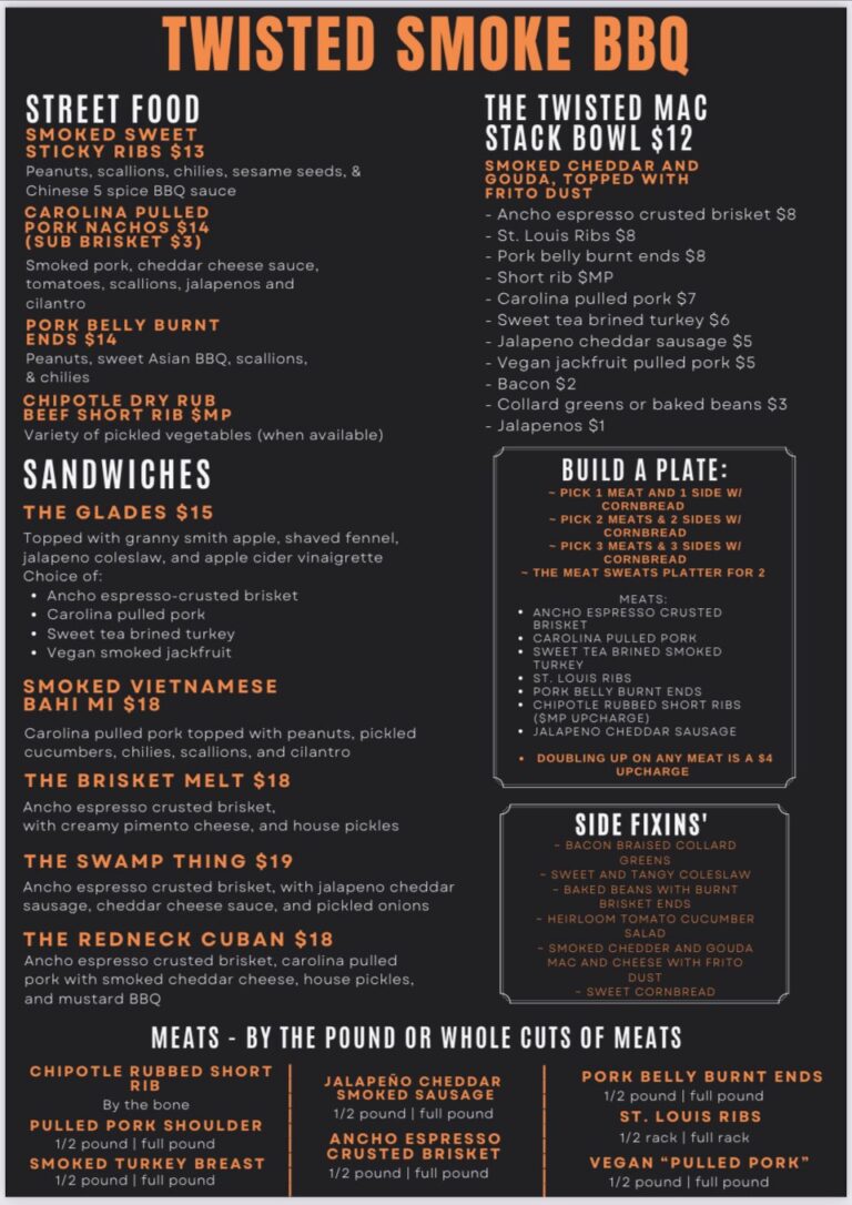 Menu | Twisted Smoke BBQ